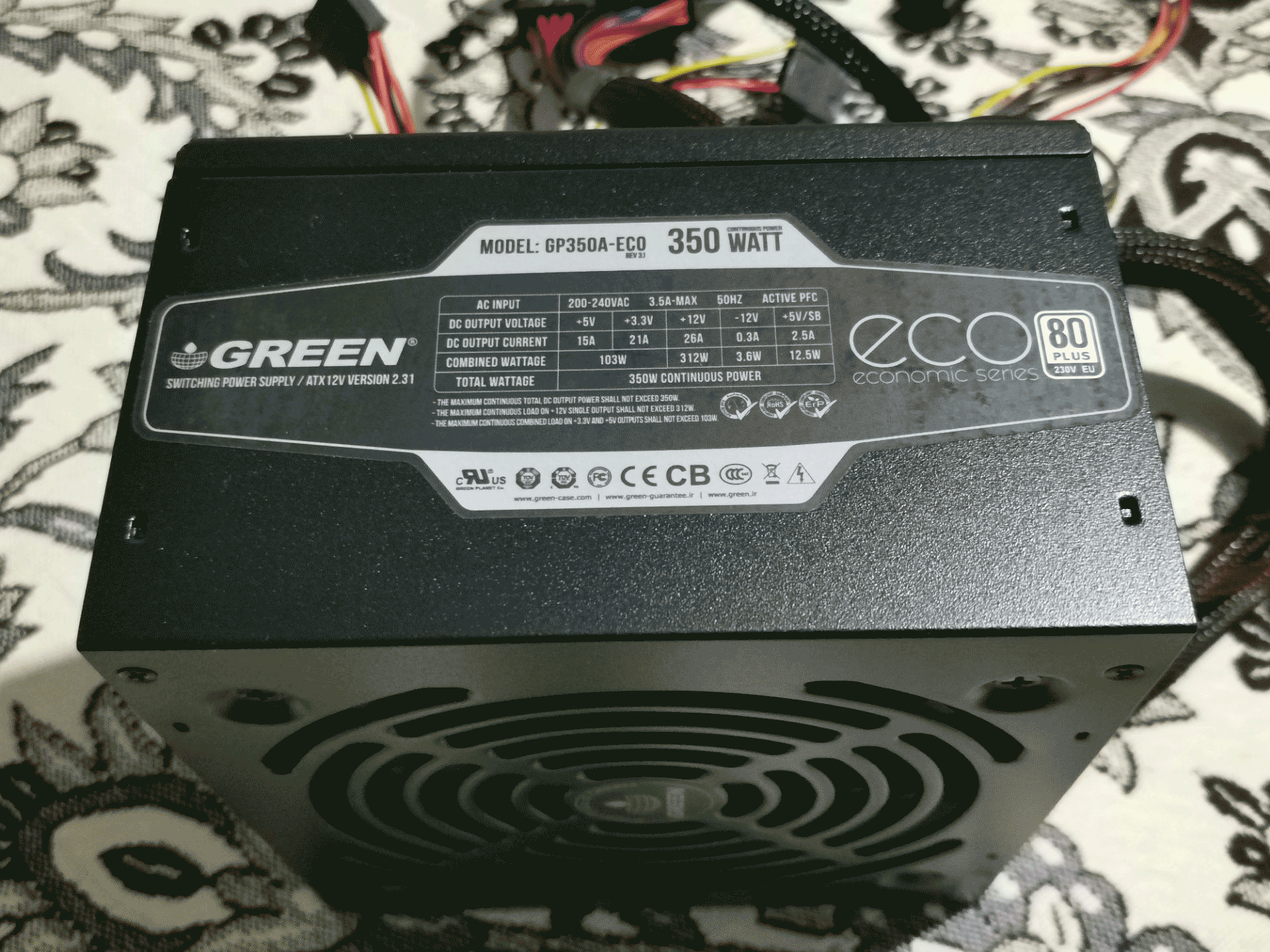 منبع تغذیه گرین GP350A-ECO Rev3.1 – توان ۳۵۰ وات
